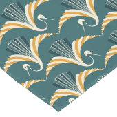 Art Deco Crane - blauwe achtergrond Lange Tafelloper (Hoek)