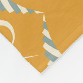Art Deco Crane - gele achtergrond Fleece Deken (Hoek)