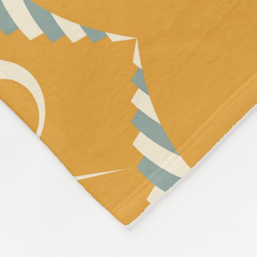 Art Deco Crane - gele achtergrond Fleece Deken (Hoek)