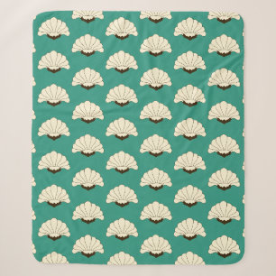 Art Deco Cream Flowers uit de jaren 20 Sherpa Deken