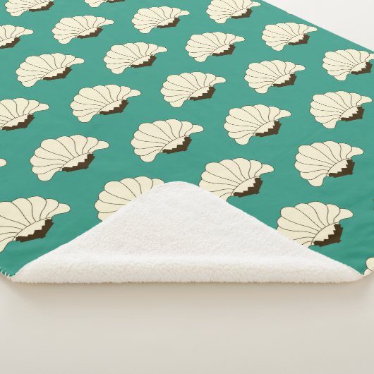  Art Deco Cream Flowers uit de jaren 20 Sherpa Deken (3/4)