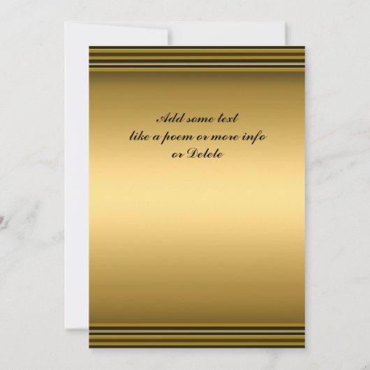 Art Deco Cream Gold 50e verjaardag Uitnodiging (Achterkant)