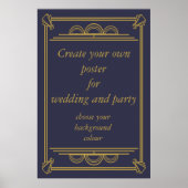 Art Deco creëer je eigen bruiloft of poster (Voorkant)