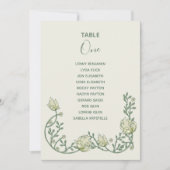 Art deco crème bloemen Tafel Nummer Zitplaatsen Gr Kaart (Voorkant)
