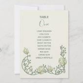 Art deco crème bloemen Tafel Nummer Zitplaatsen Gr Kaart (Achterkant)
