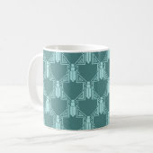 Art Deco Crickets - Dark Turquoise Mok (Voorkant links)