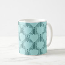 Art Deco Crickets - Lichte turquoise koffie Mok