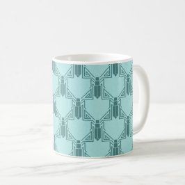 Art Deco Crickets - Lichte turquoise koffie Mok