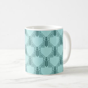 Art Deco Crickets - Lichte turquoise koffie Mok