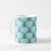 Art Deco Crickets - Lichte turquoise koffie Mok (Voorkant links)