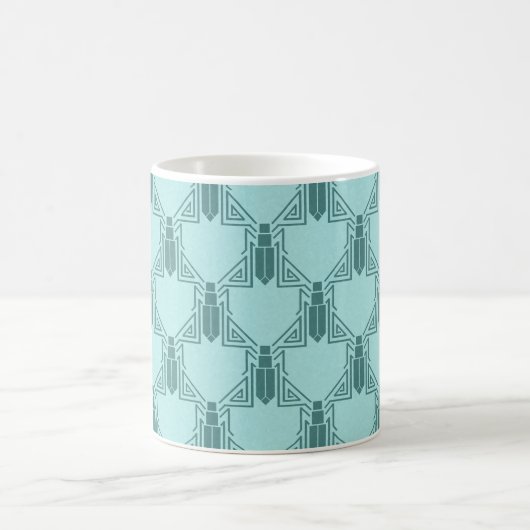 Art Deco Crickets - Lichte turquoise koffie Mok (Center)