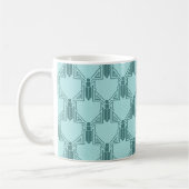 Art Deco Crickets - Lichte turquoise koffie Mok (Links)