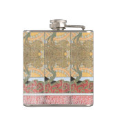 Art Deco Crossed Arrow Swirl Tree Heupfles (Achterkant)