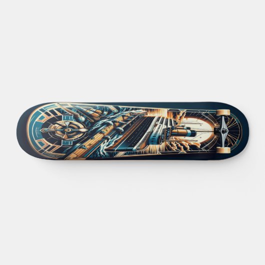 "Art Deco Cruiser Deck" Persoonlijk Skateboard (Horizontaal)
