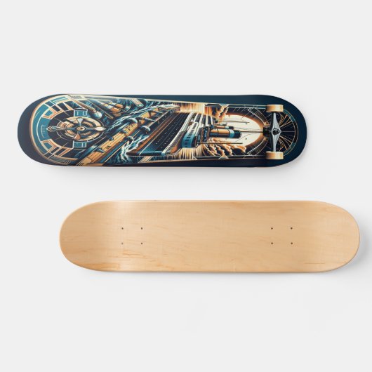 "Art Deco Cruiser Deck" Persoonlijk Skateboard (Horizontaal)