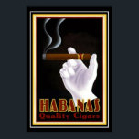 Art Deco Cuban "Habanas" Cigar Ad 13 x 19 Poster<br><div class="desc">Cubaanse cigar Art Deco Advertisement "Habanas" 13 x 19</div>