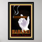 Art Deco Cuban "Habanas" Cigar Ad 13 x 19 Poster (Voorkant)