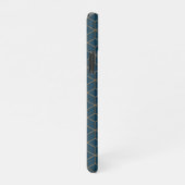 Art Deco Cube Grid Outin Gold en Blue iPhone Hoesje (Rechterkant)