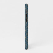 Art Deco Cube Grid Outin Gold en Blue iPhone Hoesje (Linkerkant)