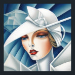Art Deco Cubism Blue Eyes Woman Portret Poster<br><div class="desc">Kunst deco neoclassiek cubisme - portret van een blonde vrouw van 1920 met blauwe ogen</div>