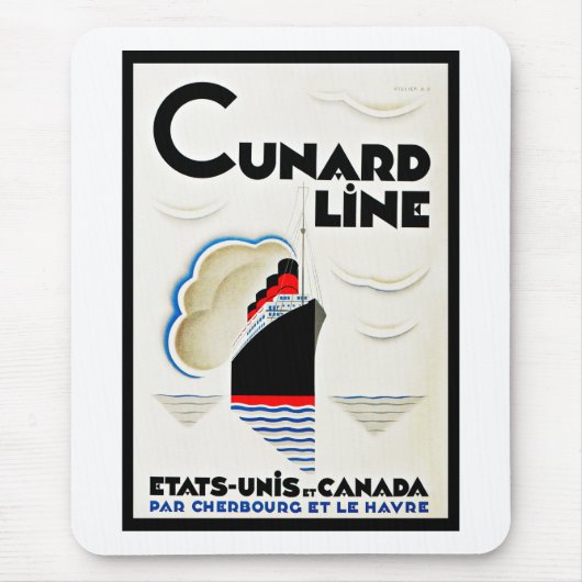 Art Deco Cunard Line Muismat (Voorkant)