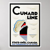 Art Deco Cunard Line Poster (Voorkant)