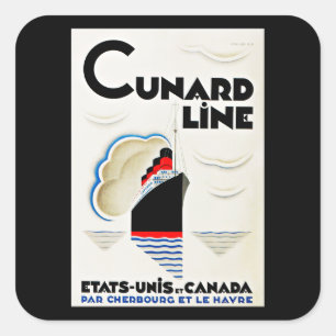 Art Deco Cunard Line Vierkante Sticker