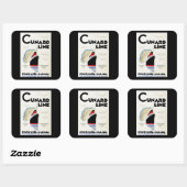 Art Deco Cunard Line Vierkante Sticker (Vel)