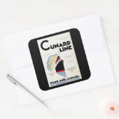 Art Deco Cunard Line Vierkante Sticker (Envelop)