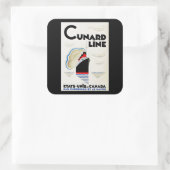 Art Deco Cunard Line Vierkante Sticker (Tas)