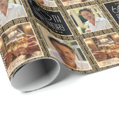 Art Deco Custom Age Photo Birthday Black Gold Chic Cadeaupapier (Rol Hoek)