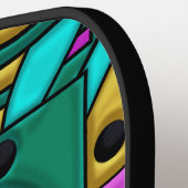 Art Deco Cyberpunk Geometric Fusion Pickleball Paddle (Links Detail)