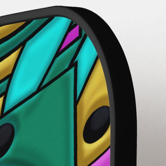 Art Deco Cyberpunk Geometric Fusion Pickleball Paddle (Links Detail)