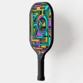 Art Deco Cyberpunk Geometric Fusion Pickleball Paddle (Links)