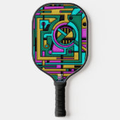 Art Deco Cyberpunk Geometric Fusion Pickleball Paddle (Voorkant)
