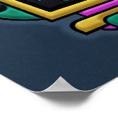 Art Deco Cyberpunk Geometrische Fusie Poster (Hoek)