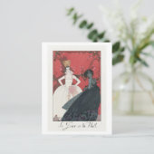 Art Deco "Dag en Nacht" Mode Bord van Barbier Briefkaart (Staand voorkant)