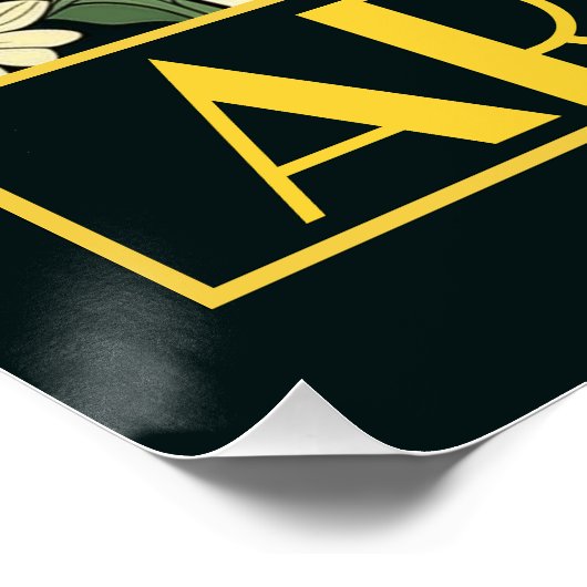 Art Deco Dag Vrouw & Bloemen Perfect Poster (Hoek)