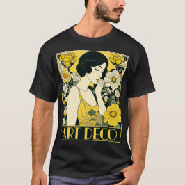 Art Deco Dag Vrouw & Bloemen T-shirt