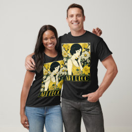 Art Deco Dag Vrouw & Bloemen T-shirt