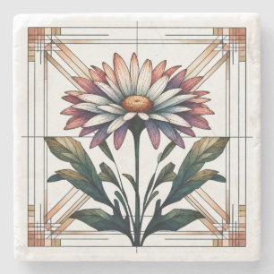 Art Deco Daisy Stenen Onderzetter