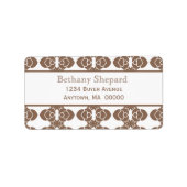 Art Deco Damask-Adresetiketten Etiket (Voorkant)
