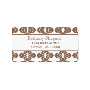 Art Deco Damask-Adresetiketten Etiket