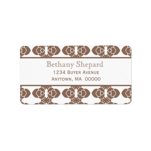 Art Deco Damask-Adresetiketten Etiket (Voorkant)