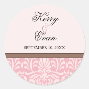 Art Deco Damask Bruiloft Sticker