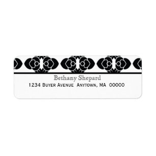 Art Deco Damask Return Address Label