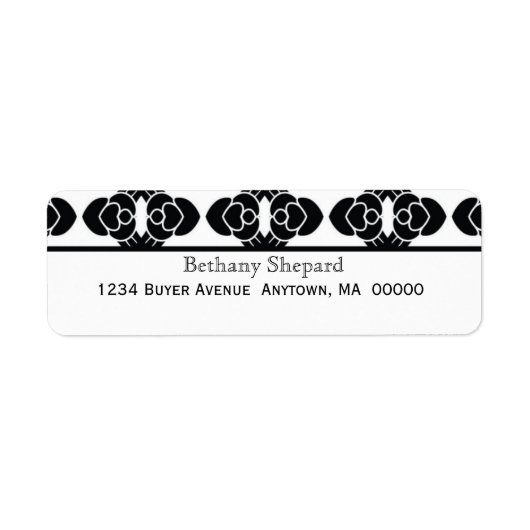 Art Deco Damask Return Address Label (Voorkant)