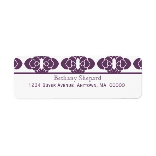 Art Deco Damask Return Address Label (Voorkant)