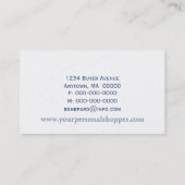 Art Deco Damask Visitekaartje, blauw Visitekaartje (Achterkant)