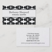 Art Deco Damask Visitekaartje, zwart Visitekaartje (Voorkant / Achterkant)